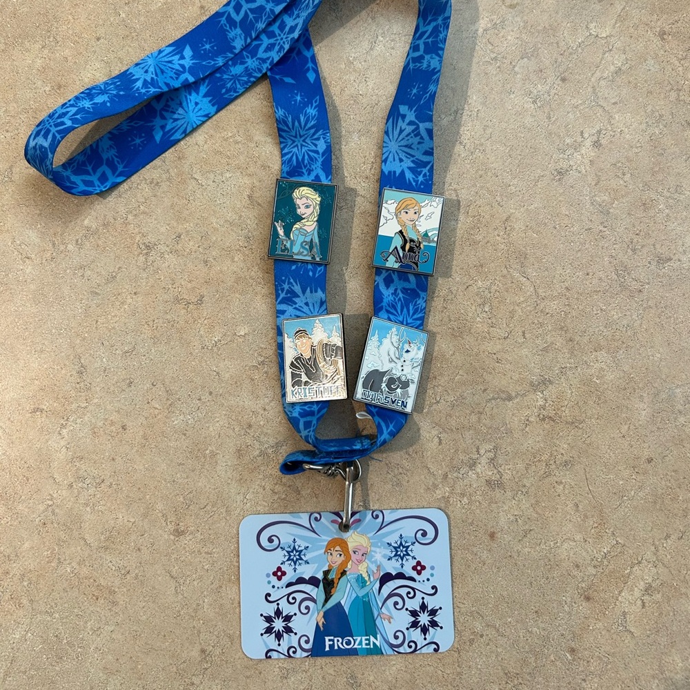 EUC DISNEY Frozen Trading Pins and Lanyard